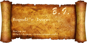 Bognár Ivonn névjegykártya